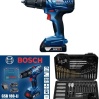Bosch Professional GSB 180-LI 2.0 Ah Çift Akülü Darbeli Delme Vidalama Makinesi - 06019F8307 + Bosch V-Line Matkap & Vidalama Karışık Aksesuar Seti 103 Parça - 2607017367