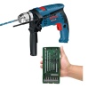 Bosch GSB 13 RE Darbeli Matkap 600 Watt + Bosch X-Line 15 Parça Mini Akseuar Ucu Seti