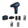 Bosch GSR 12V-30 + 39Parça Vidalama Seti Akülü Delme Vidalama Makinesi 06019G9001