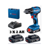 Bosch Professional Gsb 185-Li 3 X 2.0 Ah Tek Akülü Kömürsüz Motor Darbeli Matkap