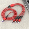 POWERMASTER PM-26336 3IN1 KIRMIZI 1.2 METRE (MICRO USB - LIGHTNING - TYPE C) TELEFON ŞARJ KABLOSU