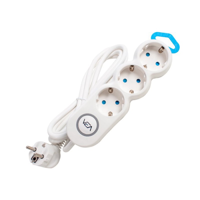 VEA VE-2S3S 3LÜ 1.5 METRE KABLOLU ANAHTARLI GRUP PRİZ