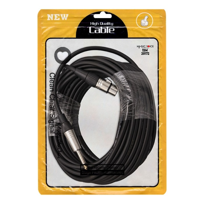 MAGİCVOİCE LD379B 6.3 MM MONO ERKEK + CANON DİŞİ 15 METRE MİK ARA KABLO