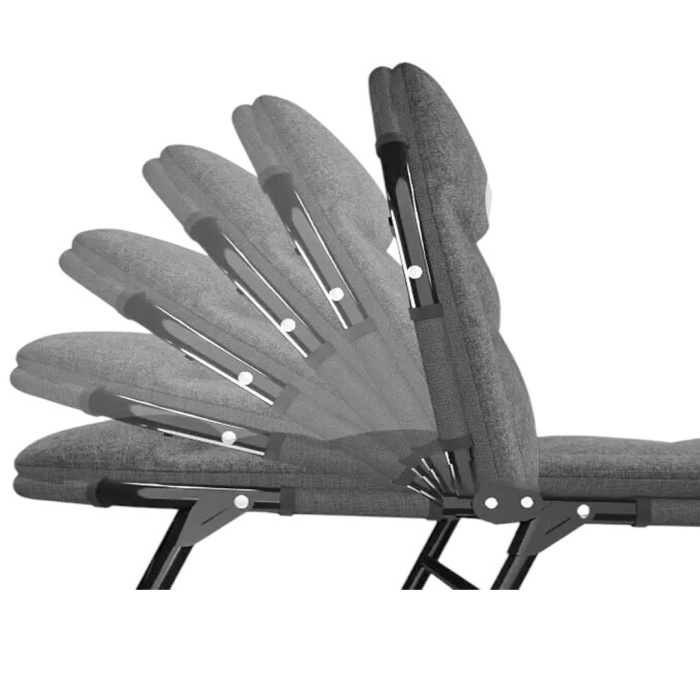 SUNUP SN-26974 TAŞINABİLİR AYARLANABİLİR 5 KADEME SÜNGER KAMP YATAK ŞEZLONG (AÇIK GRİ)