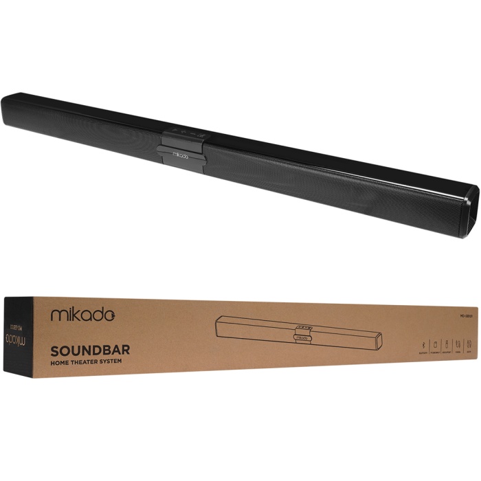 MIKADO MD-SB101 SİYAH 10WX2 12V/1.5A BT USB AUX TF KARTLI EV SİNEMA SOUNDBAR HOPARLÖR