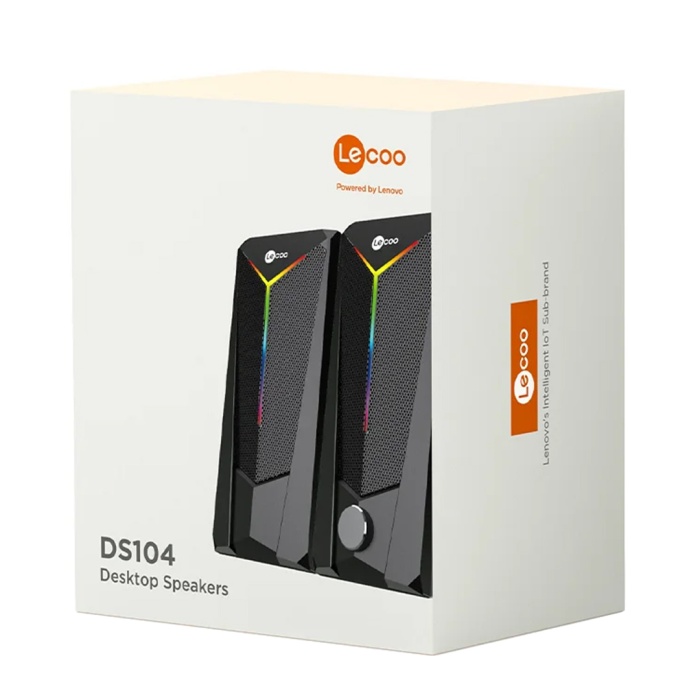 LENOVO LECOO DS104 KABLOLU USB + 3.5MM JACK 6W 80DB RGB IŞIKLI 1+1 GAMING SPEAKER HOPARLÖR