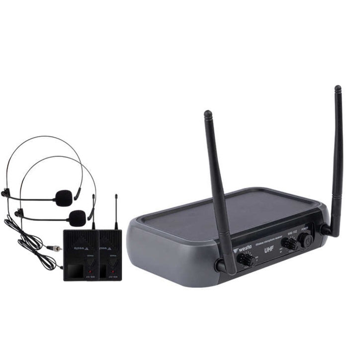 WESTA WM-102T 1 ALICI + 2 YAKA (LAVALIER) KABLOSUZ UHF MİKROFON SETİ