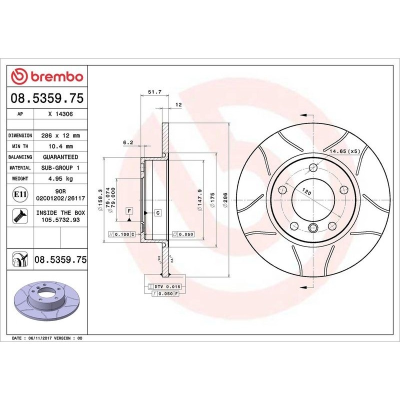 2 Adet FREN DISKI ON DUZ CIZGILI 286 MM ( BMW   E36 ) 34111160673