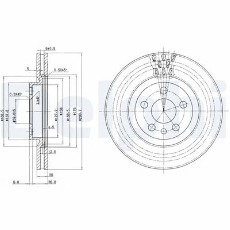 FREN DISKI ON HAVALI 281 MM ( FIAT   SCUDO / CITROEN   JUMPY 1.9D ) 1309392080