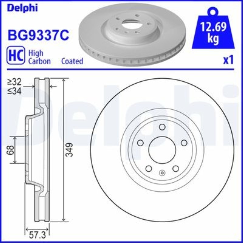ON FREN DISKI-350X34 5×112 (VW TOUAREG 18-  AUDI A4 16-  A5 17-  Q5 17-  Q7 16-) 4M0615301AB