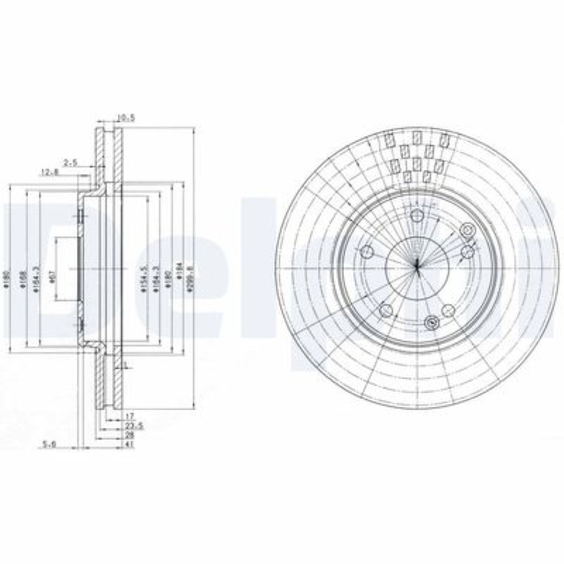 FREN DISKI ON MERCEDES W210 KOMP. W203 C 280/320 TAKIM 2034210512