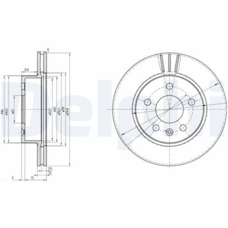 FREN DISKI ON HAVALI 276MM 5 BIJON ( MERCEDES W638 VITO 96-03 ) TAKIM 6384210112