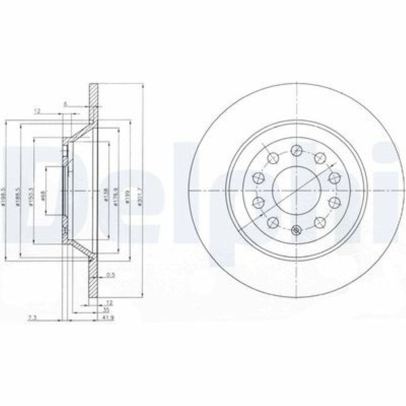 ARKA FREN DISKI-302X12  5×112 (AUDI A6 05-11) 4F0615601E