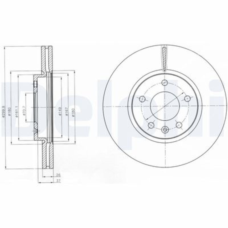 FREN DISKI ON HAVALI 300 MM 16 JANT (OPEL  ASTRA J 1.4 1.6 12/09- 1.3 1.7 2.0 CDTI) 13502051