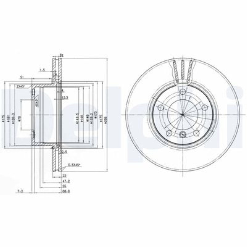 FREN DISKI ON HAVALI 296 MM ( BMW   5 SERIE E39 ON 520-523-525-528-530-535 ) TAKIM 34111163013
