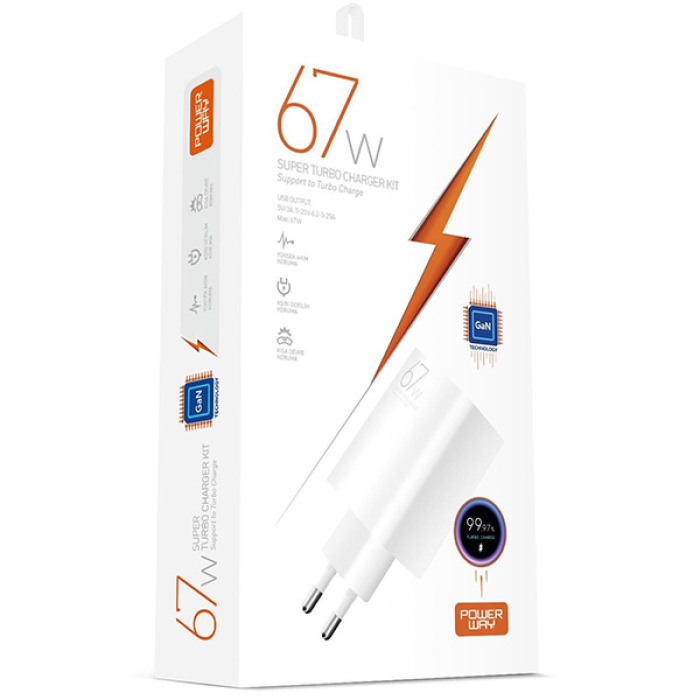 M67 Süper Turbo 67W Hızlı Şarj Adaptörü (Gan Teknoloji Usb Şarj Başlığı)