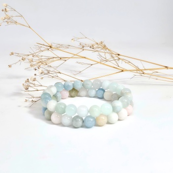 Akuamarin/Morganit Doğal Taş Partner Bileklik