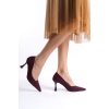 Cordelia Kadın Bordo Saten Stiletto