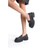 Terry Cilt Siyah Kadın Loafer