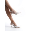 Mira Kadın Beyaz Rugan Topuklu Ayakkabı