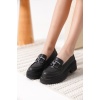 Terry Cilt Siyah Kadın Loafer