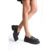 Terry Cilt Siyah Kadın Loafer