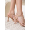 Karla Nude Kadın Taşlı Sandalet