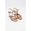 Kendy Rose Gold Taşlı Kadın Topuklu Sandalet