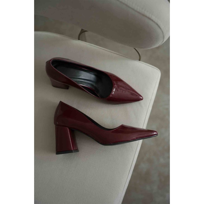 Valeria Bordo Rugan Kadın Topuklu Ayakkabı
