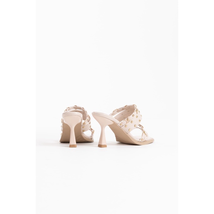 Merlin Topuklu Kadın Bej Terlik