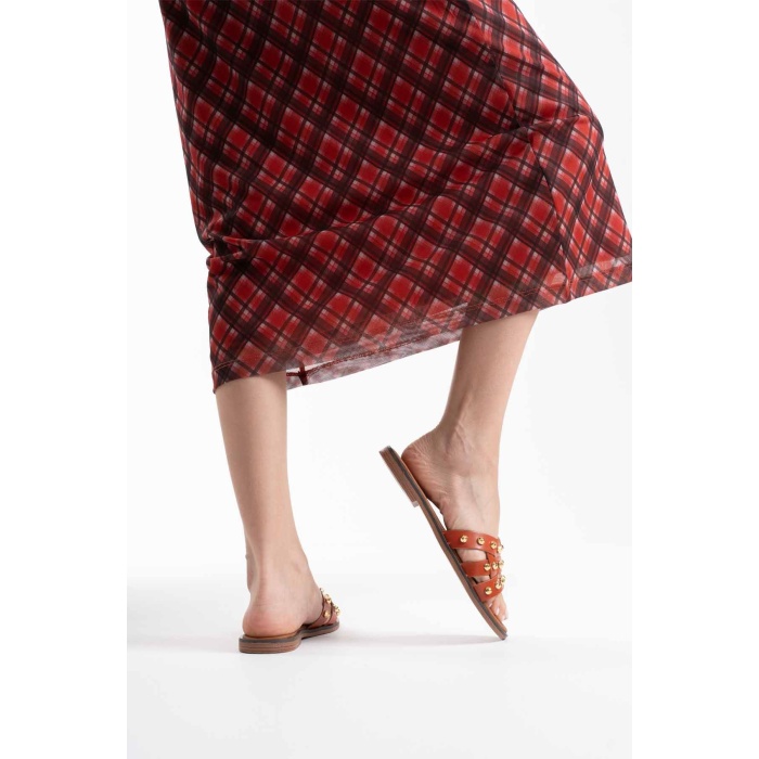 Loose Kiremit Hakiki Deri Terlik