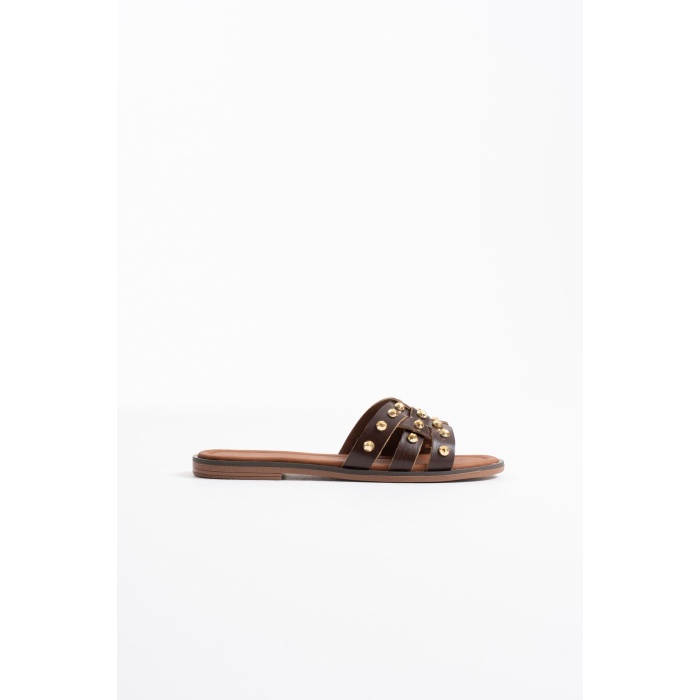 Loose Acı Kahve Hakiki Deri Terlik