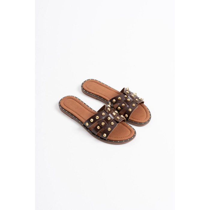 Loose Acı Kahve Hakiki Deri Terlik