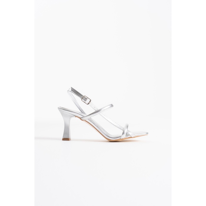 Monya Kadın Gümüş Topuklu Sandalet