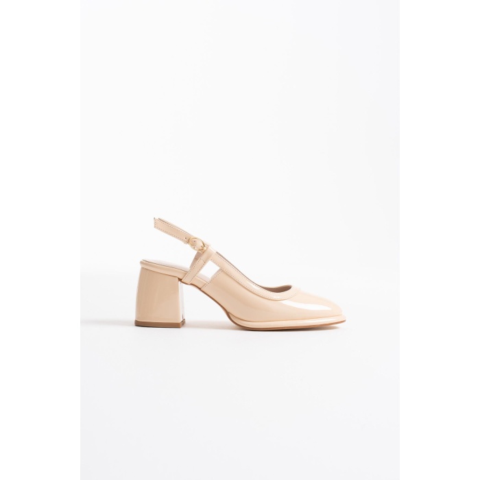 Taila Açık Sarı Rugan Kadın Topuklu Ayakkabı