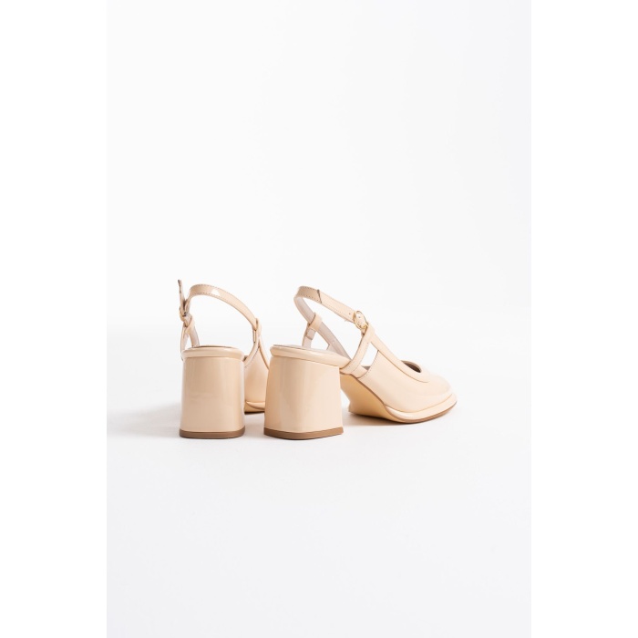 Taila Açık Sarı Rugan Kadın Topuklu Ayakkabı