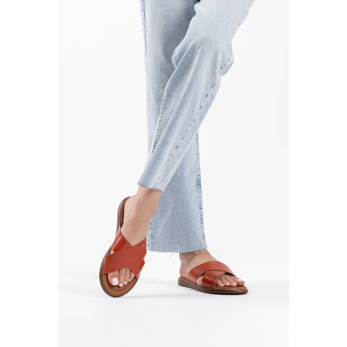 Weasley Kiremit Hakiki Deri Terlik