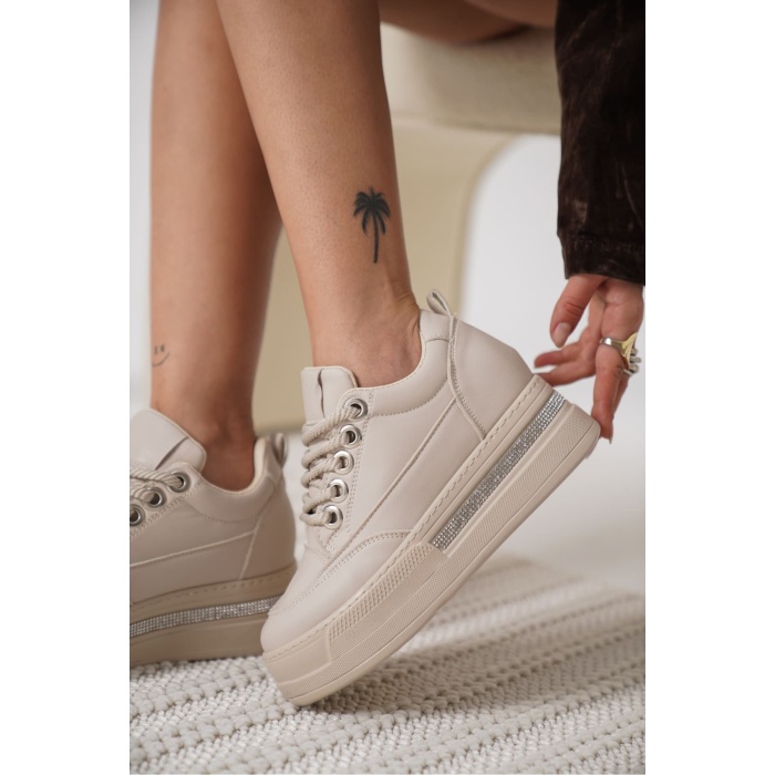 Alice Kadın Bej Gizli Topuklu Sneaker