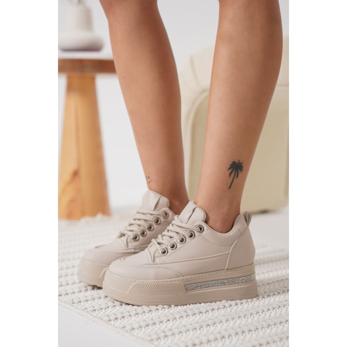 Alice Kadın Bej Gizli Topuklu Sneaker