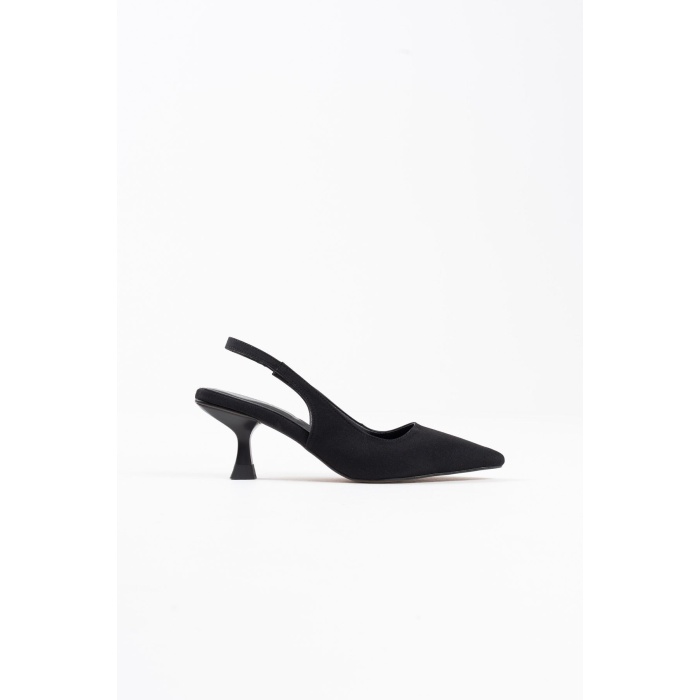 Angelica Kadın Siyah Saten Topuklu Ayakkabı