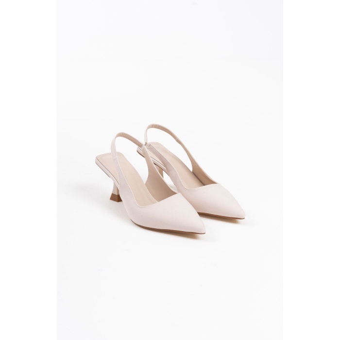 Angelica Kadın Bej Saten Topuklu Ayakkabı