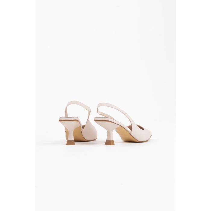 Angelica Kadın Bej Saten Topuklu Ayakkabı