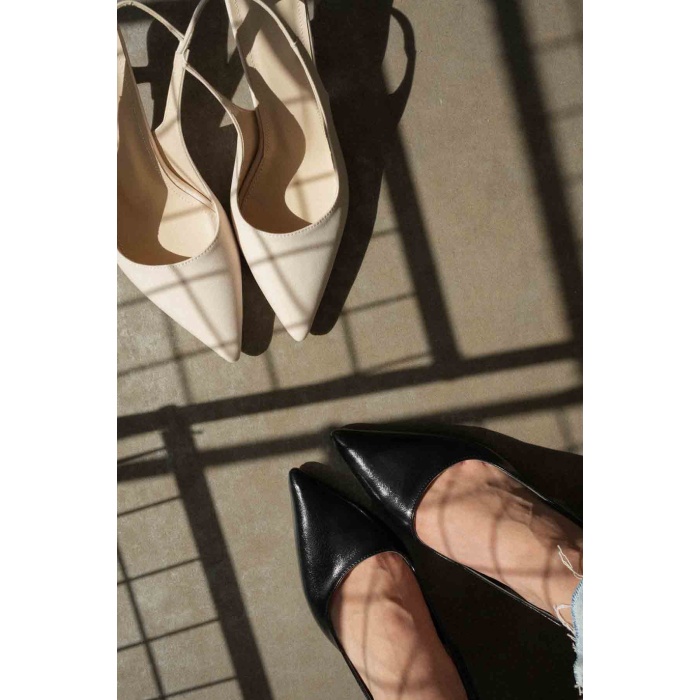 Angelica Kadın Bej Saten Topuklu Ayakkabı