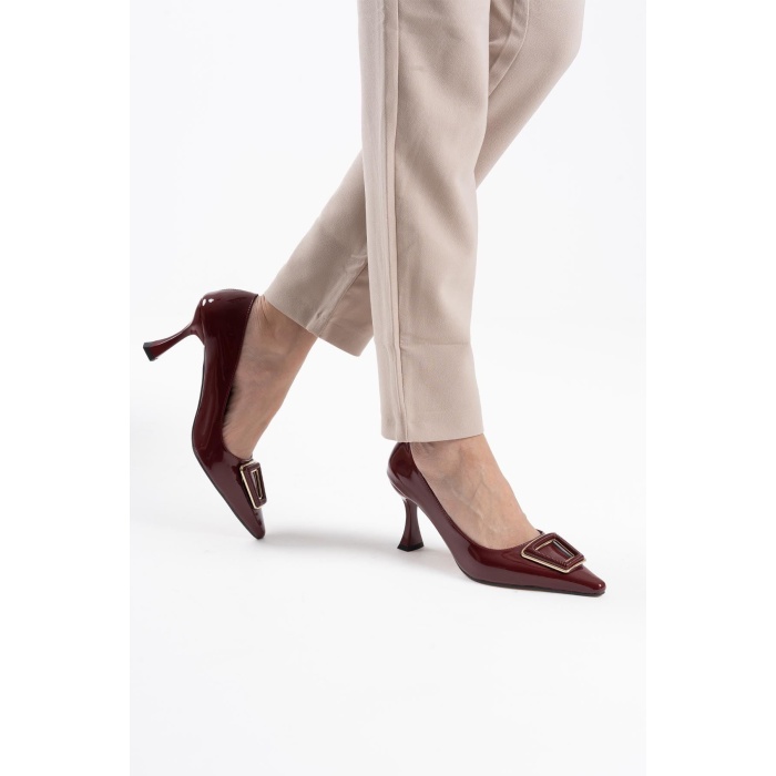 Nora Kadın Bordo Rugan Ayakkabı