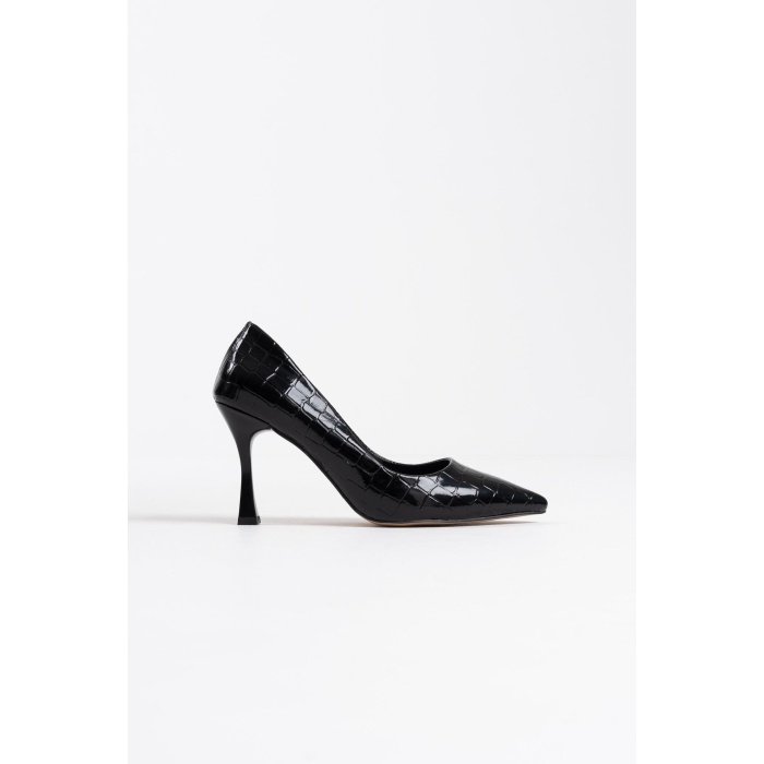 Harper Kadın Siyah Kroko Rugan Stiletto