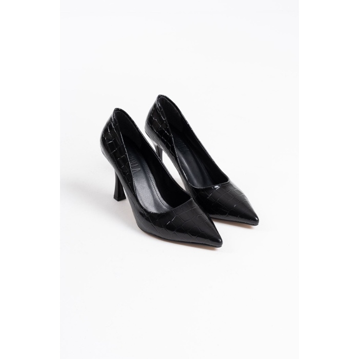 Harper Kadın Siyah Kroko Rugan Stiletto