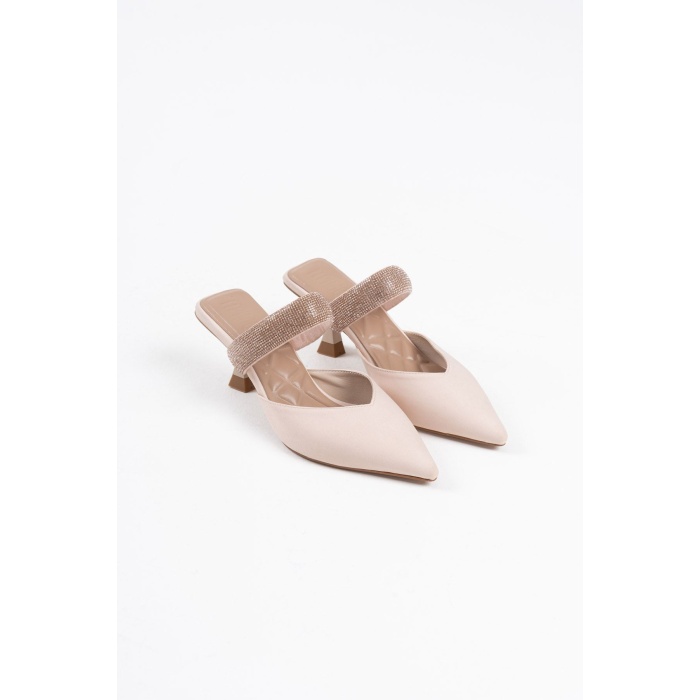 Nina Topuklu Bej Kadın Terlik