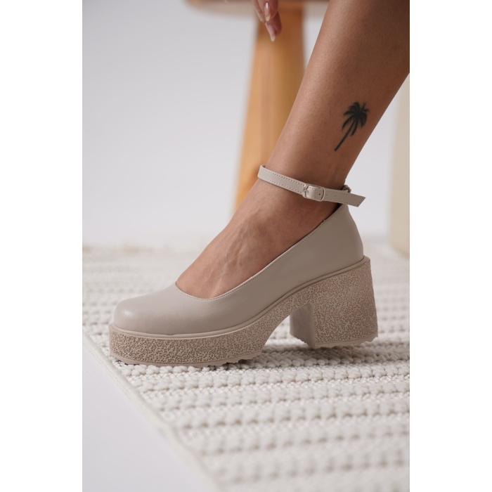 Marla Kadın Bej Bilekten Baretli Günlük Ayakkabı