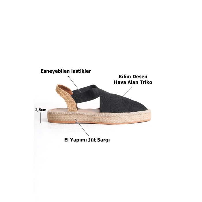 Rosa Kadın Siyah Espadril Ayakkabı