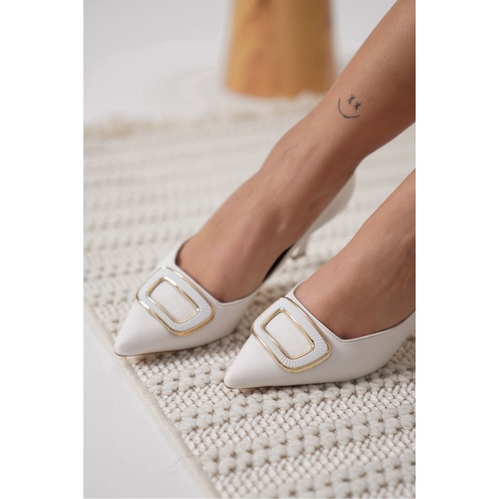 Emery Kadın Beyaz Topuklu Ayakkabı